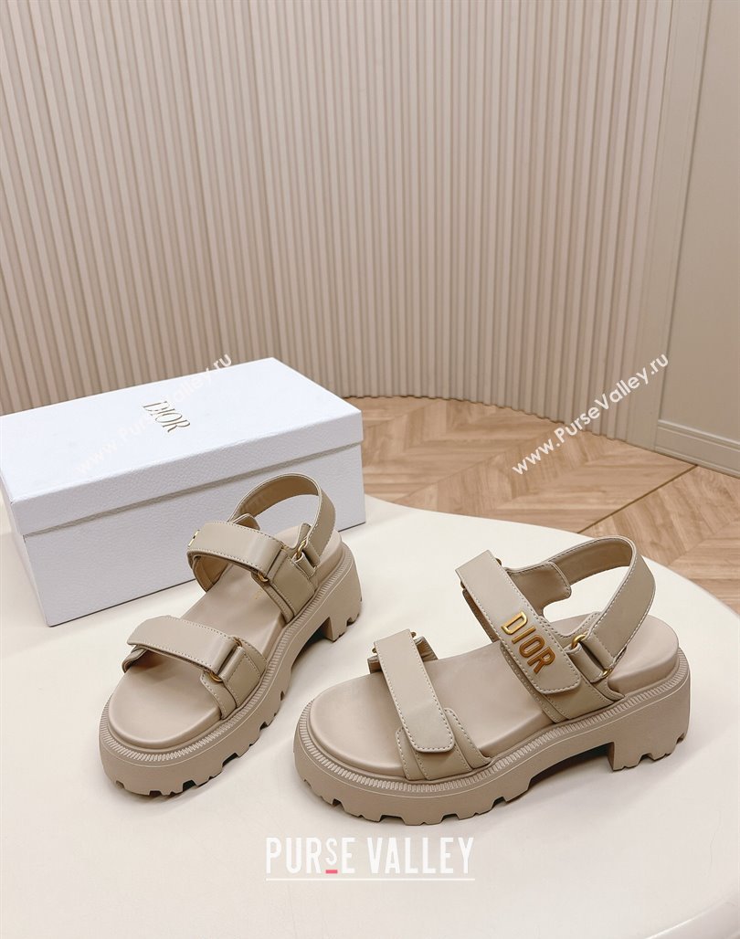 Dior Dioract Platform Sandals 5.5cm in Lambskin Grey 2024 0702 (MD-240702080)