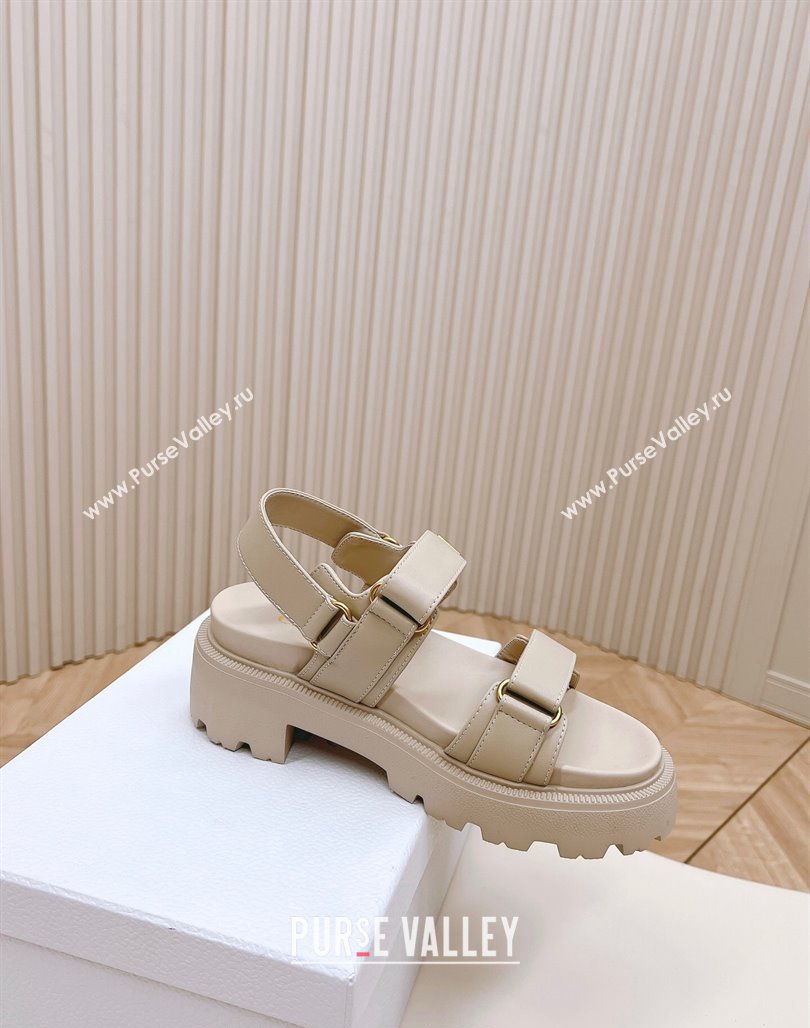 Dior Dioract Platform Sandals 5.5cm in Lambskin Grey 2024 0702 (MD-240702080)