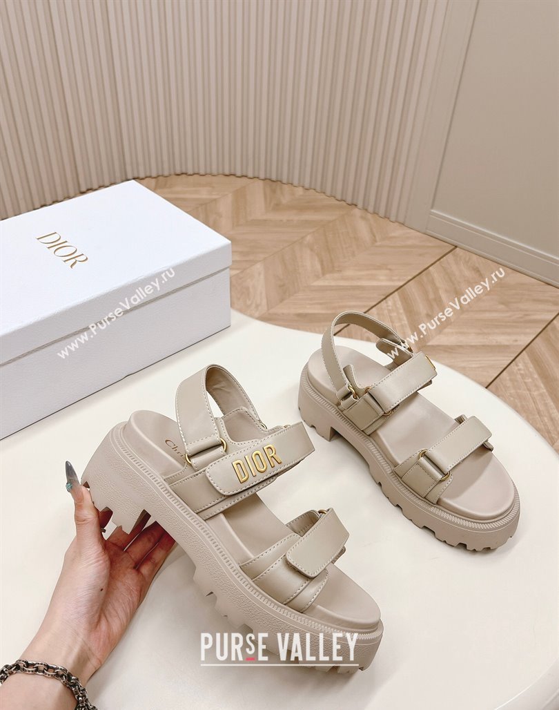 Dior Dioract Platform Sandals 5.5cm in Lambskin Grey 2024 0702 (MD-240702080)