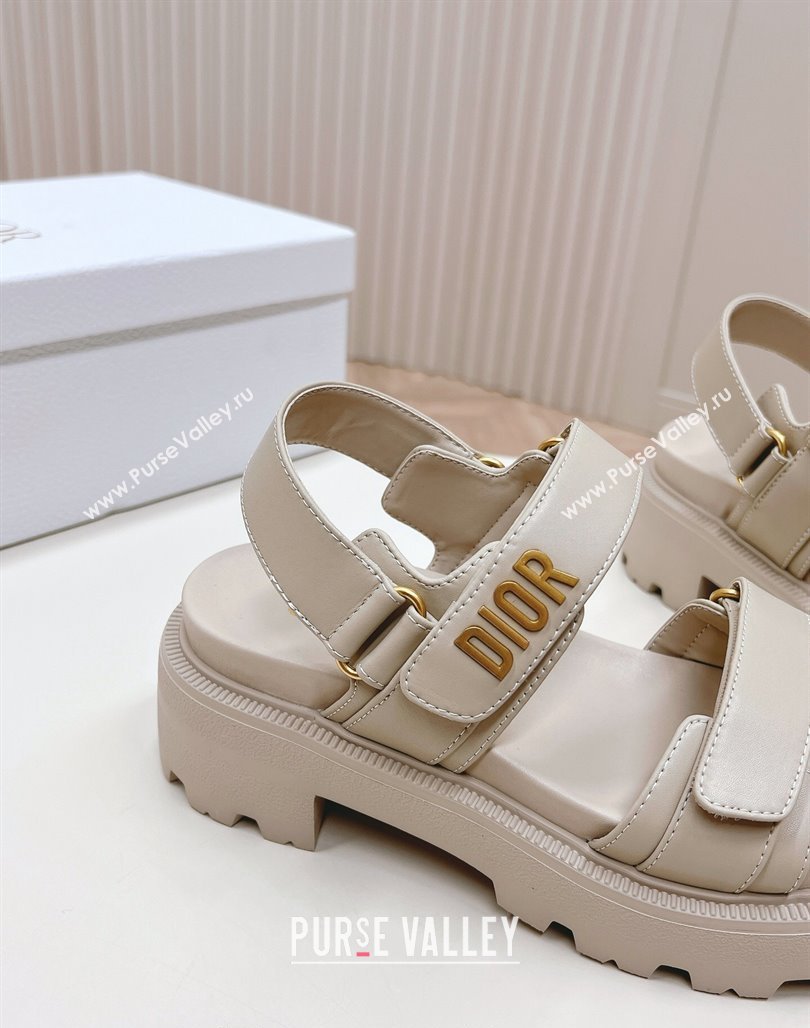 Dior Dioract Platform Sandals 5.5cm in Lambskin Grey 2024 0702 (MD-240702080)