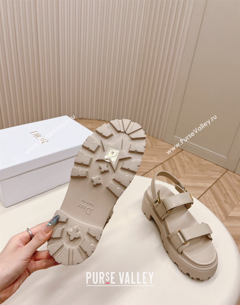 Dior Dioract Platform Sandals 5.5cm in Lambskin Grey 2024 0702 (MD-240702080)