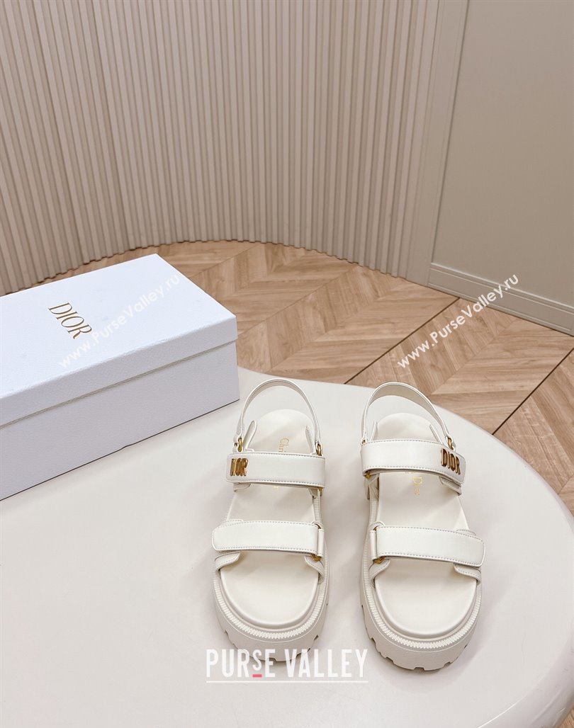 Dior Dioract Platform Sandals 5.5cm in Lambskin White 2024 0702 (MD-240702081)