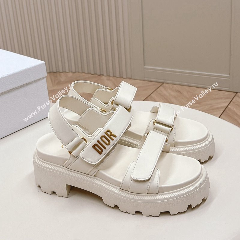 Dior Dioract Platform Sandals 5.5cm in Lambskin White 2024 0702 (MD-240702081)