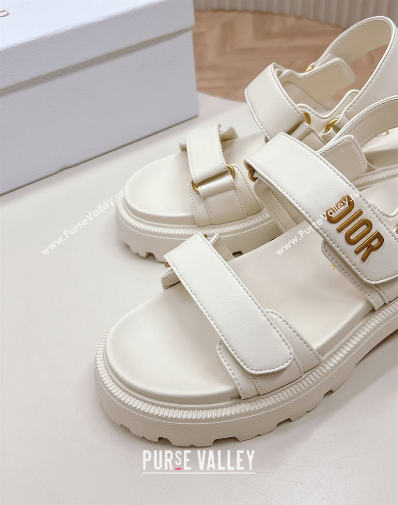 Dior Dioract Platform Sandals 5.5cm in Lambskin White 2024 0702 (MD-240702081)