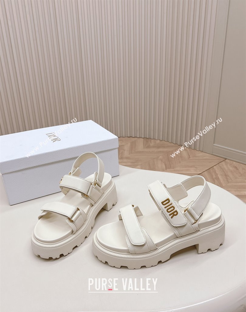 Dior Dioract Platform Sandals 5.5cm in Lambskin White 2024 0702 (MD-240702081)