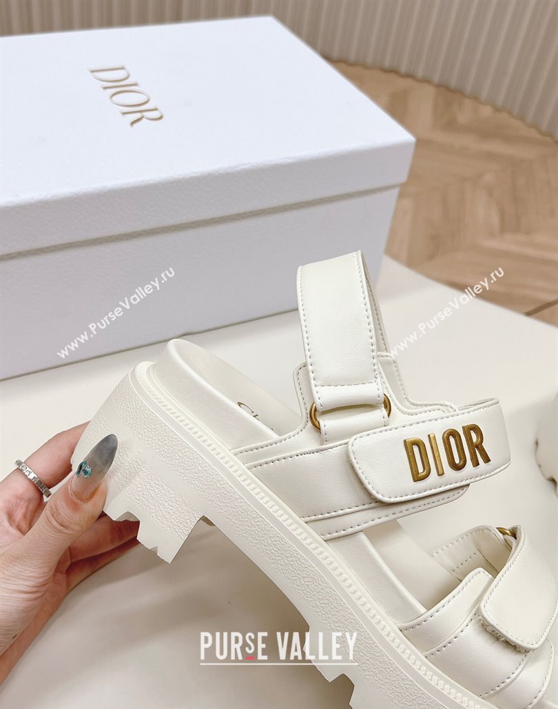 Dior Dioract Platform Sandals 5.5cm in Lambskin White 2024 0702 (MD-240702081)