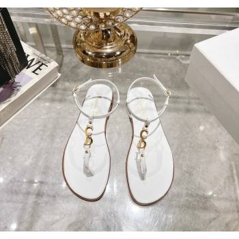 Dior Dioriviera Cest Flat Thong Sandals in White Calfskin 2024 (MD-240702054)