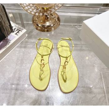 Dior Dioriviera Cest Flat Thong Sandals in Yellow Calfskin 2024 (MD-240702056)