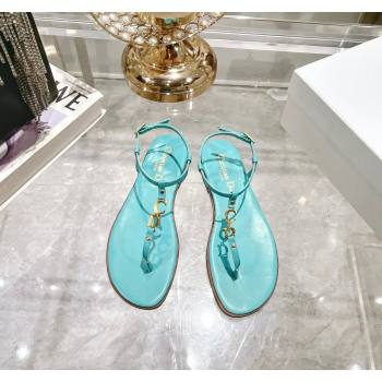 Dior Dioriviera Cest Flat Thong Sandals in Blue Calfskin 2024 (MD-240702057)