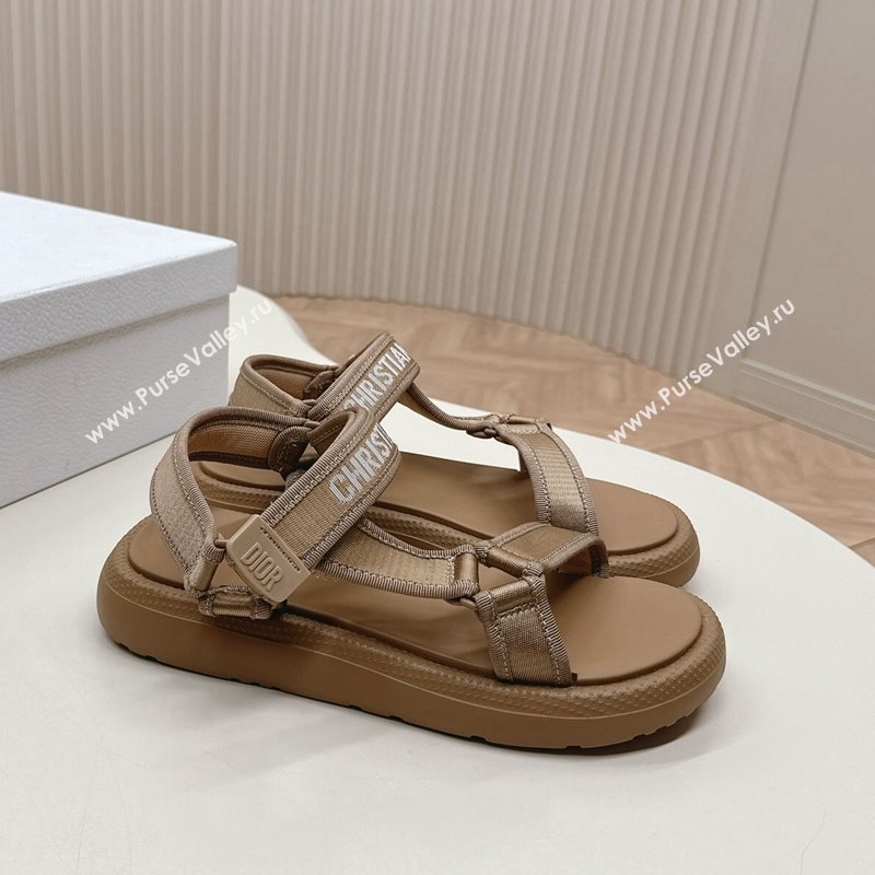 Dior Dioriviera D-Wave Sandals in Technical Fabric Dusty Brown 2024 0702 (MD-240702072)