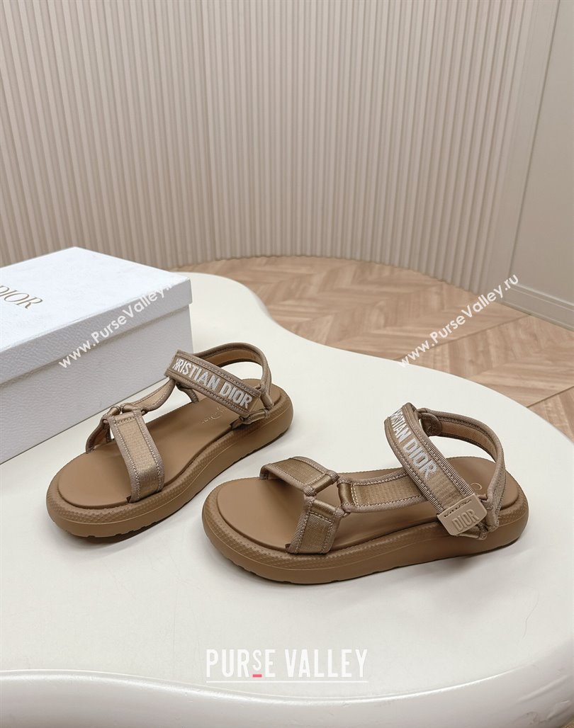 Dior Dioriviera D-Wave Sandals in Technical Fabric Dusty Brown 2024 0702 (MD-240702072)