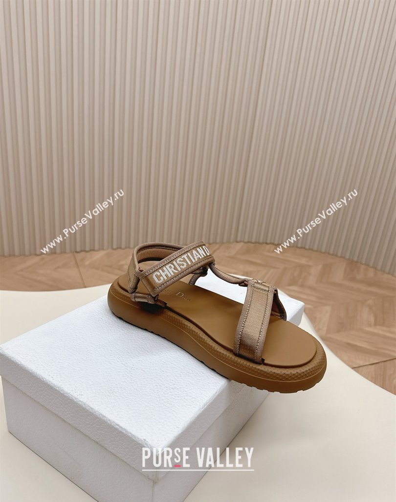 Dior Dioriviera D-Wave Sandals in Technical Fabric Dusty Brown 2024 0702 (MD-240702072)