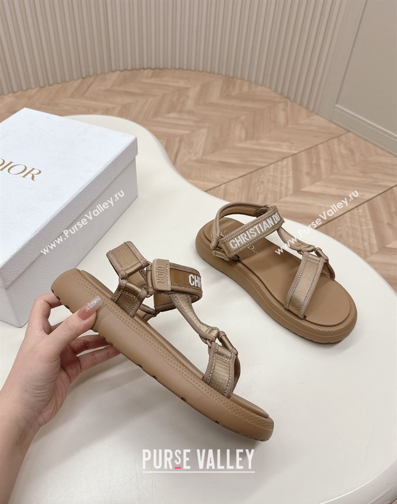 Dior Dioriviera D-Wave Sandals in Technical Fabric Dusty Brown 2024 0702 (MD-240702072)