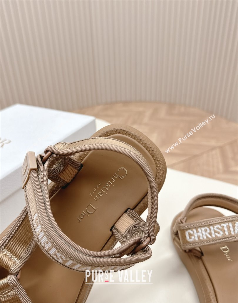 Dior Dioriviera D-Wave Sandals in Technical Fabric Dusty Brown 2024 0702 (MD-240702072)