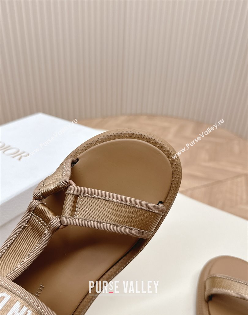 Dior Dioriviera D-Wave Sandals in Technical Fabric Dusty Brown 2024 0702 (MD-240702072)