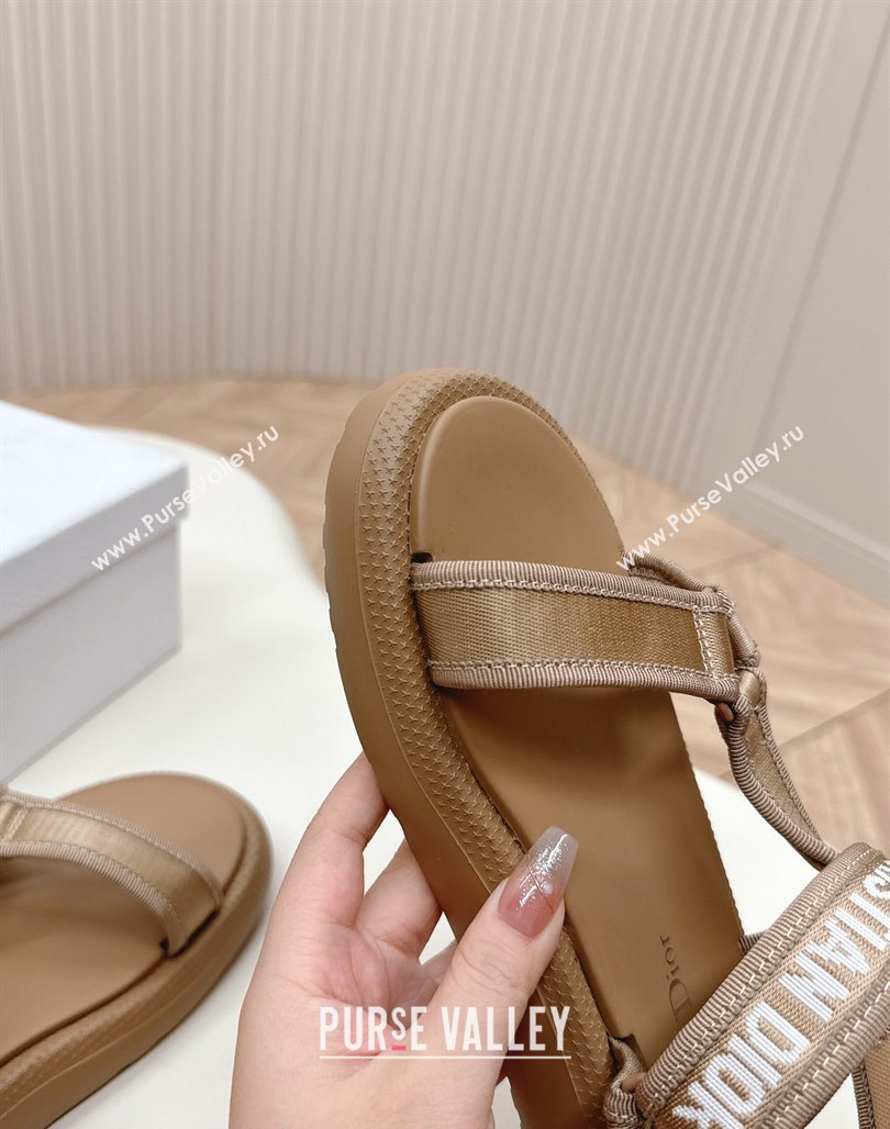 Dior Dioriviera D-Wave Sandals in Technical Fabric Dusty Brown 2024 0702 (MD-240702072)