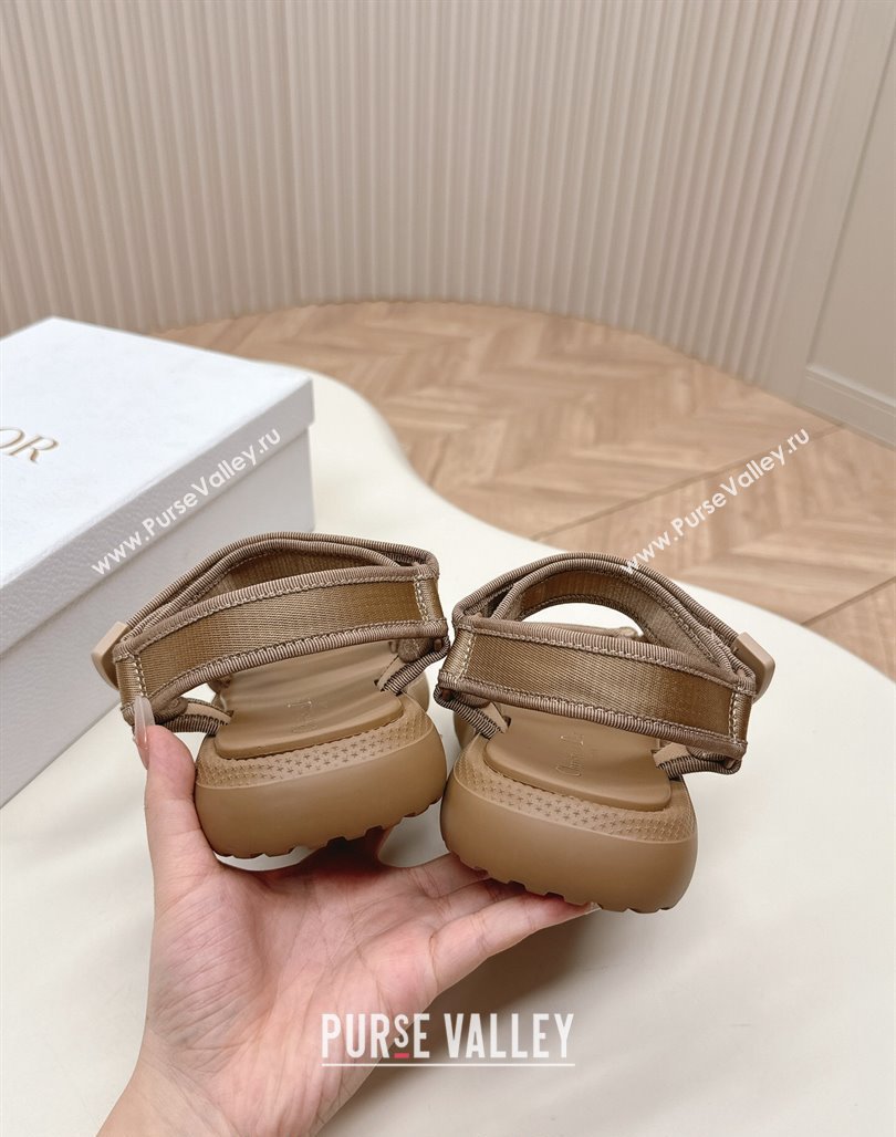 Dior Dioriviera D-Wave Sandals in Technical Fabric Dusty Brown 2024 0702 (MD-240702072)