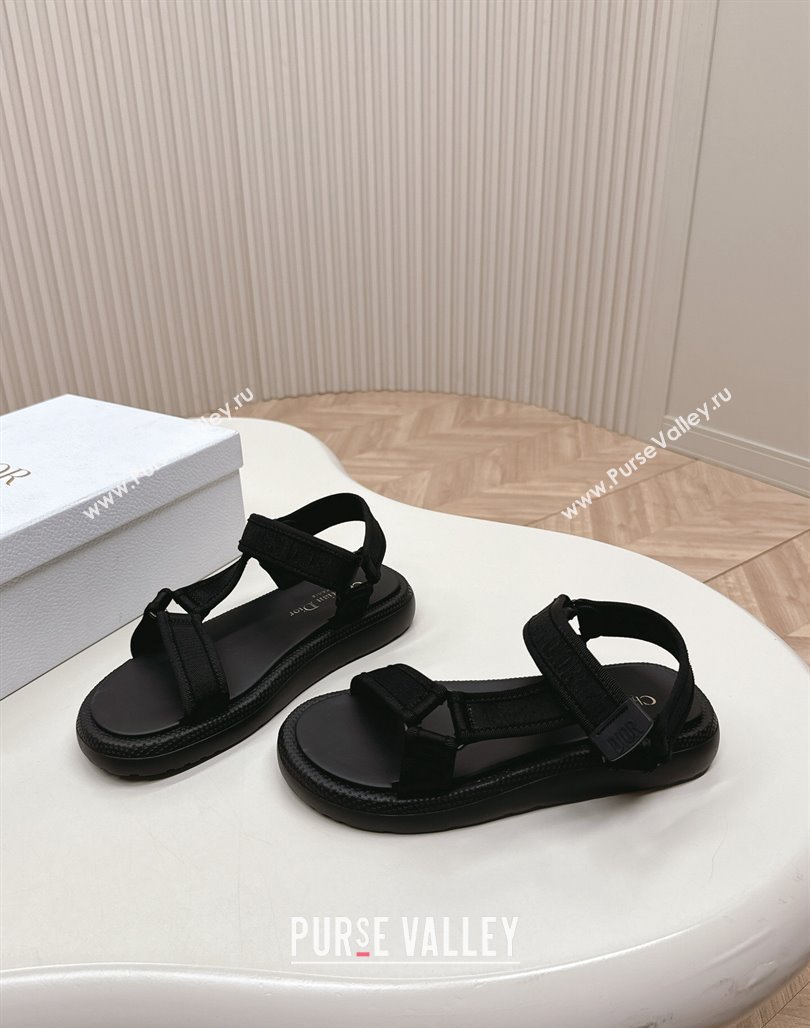 Dior Dioriviera D-Wave Sandals in Technical Fabric Black 2024 0702 (MD-240702075)