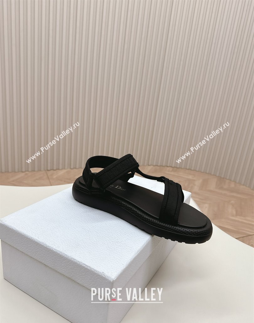 Dior Dioriviera D-Wave Sandals in Technical Fabric Black 2024 0702 (MD-240702075)