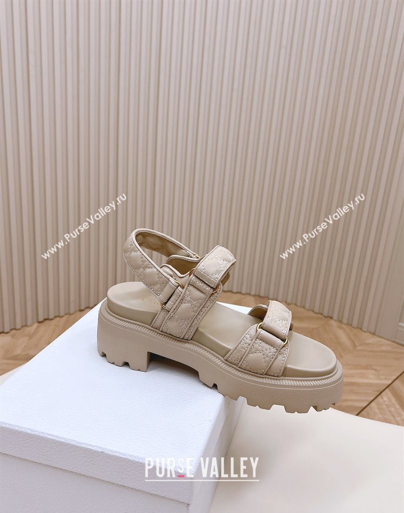 Dior Dioract Platform Sandals 5.5cm in Quilted Cannage Calfskin Grey 2024 0702 (MD-240702082)