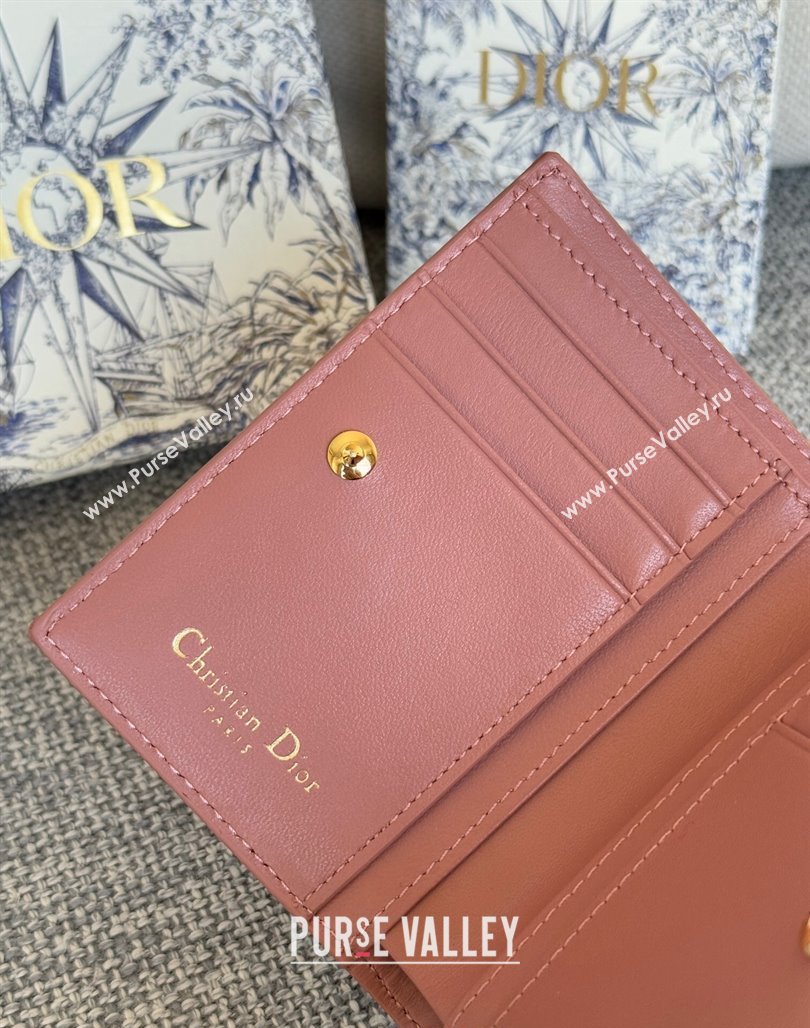 Dior Caro Dahlia Wallet in Supple Cannage Calfskin Light Pink 2024 S5173 (XXG-240715073)