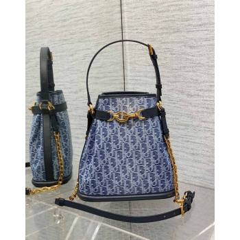 Dior Medium Cest Dior Bag in Blue DenimOblique Jacquard 2024 (XXG-240715092)