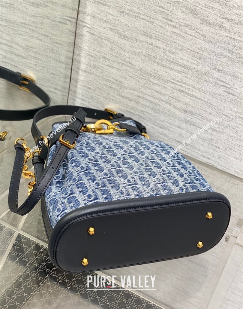 Dior Medium Cest Dior Bag in Blue DenimOblique Jacquard 2024 (XXG-240715092)