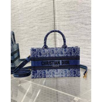 Dior Mini Dior Book Tote Bag in Blue DenimOblique Jacquard 2024 (XXG-240715093)