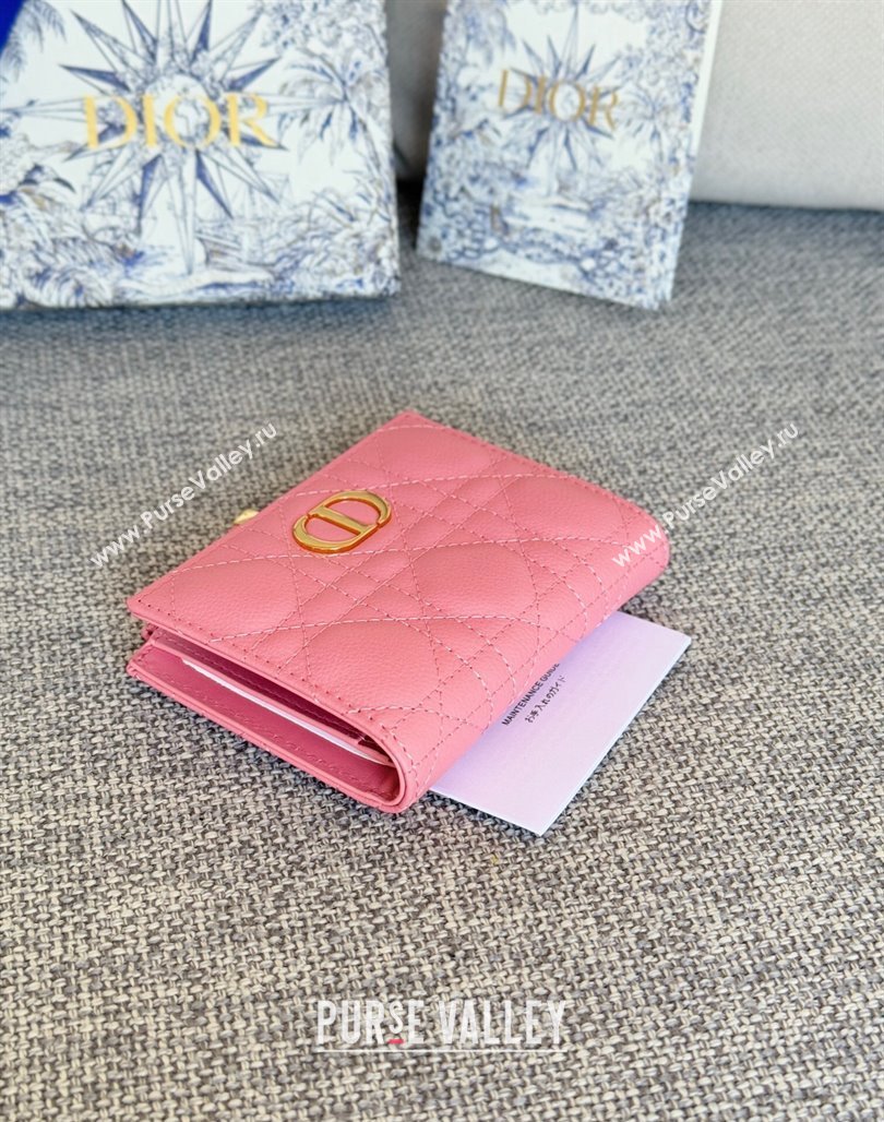 Dior Caro Dahlia Wallet in Supple Cannage Calfskin Pink2 2024 S5173 (XXG-240715075)