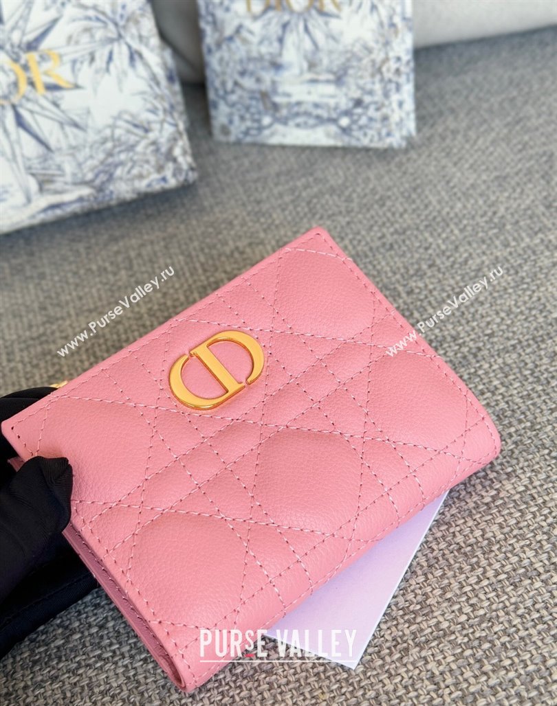 Dior Caro Dahlia Wallet in Supple Cannage Calfskin Pink2 2024 S5173 (XXG-240715075)