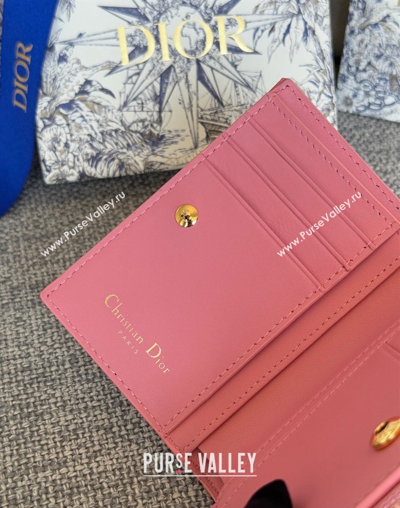 Dior Caro Dahlia Wallet in Supple Cannage Calfskin Pink2 2024 S5173 (XXG-240715075)