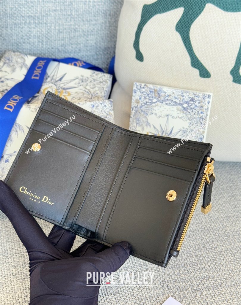 Dior Caro Dahlia Wallet in Supple Cannage Calfskin Black 2024 S5173 (XXG-240715076)