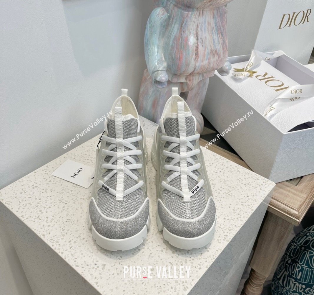 Dior D-Connect Sneakers with Strass Grey 2024 0723 (MD-2407230090)