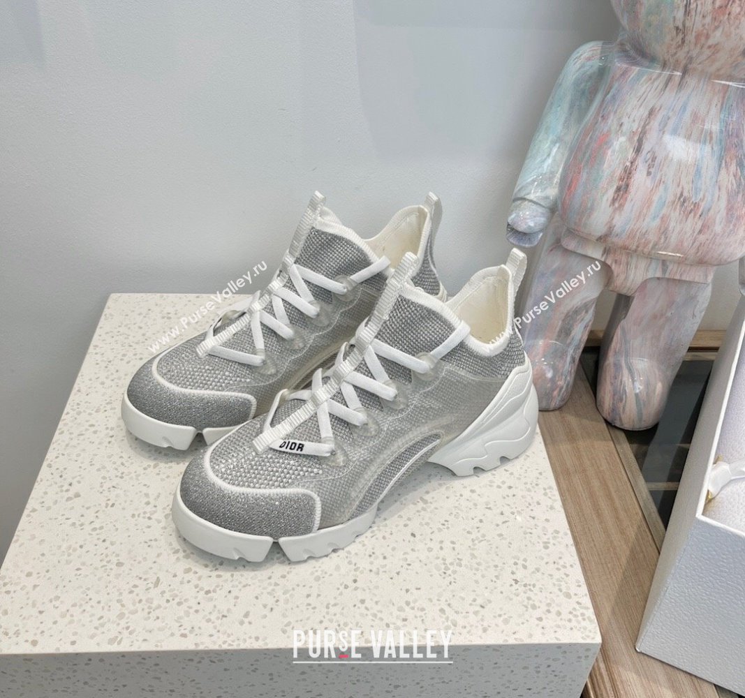 Dior D-Connect Sneakers with Strass Grey 2024 0723 (MD-2407230090)