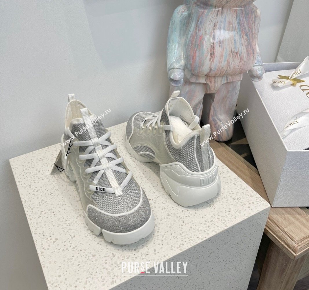 Dior D-Connect Sneakers with Strass Grey 2024 0723 (MD-2407230090)