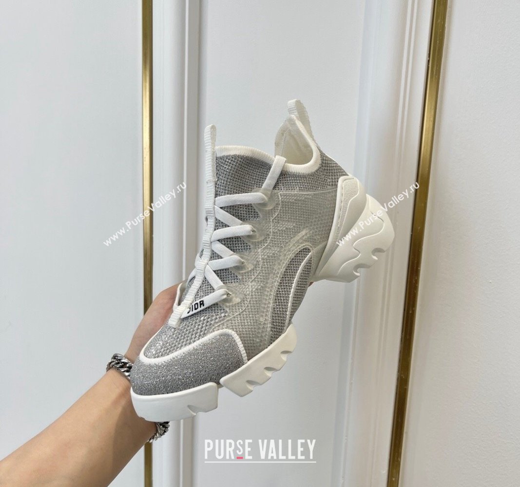 Dior D-Connect Sneakers with Strass Grey 2024 0723 (MD-2407230090)