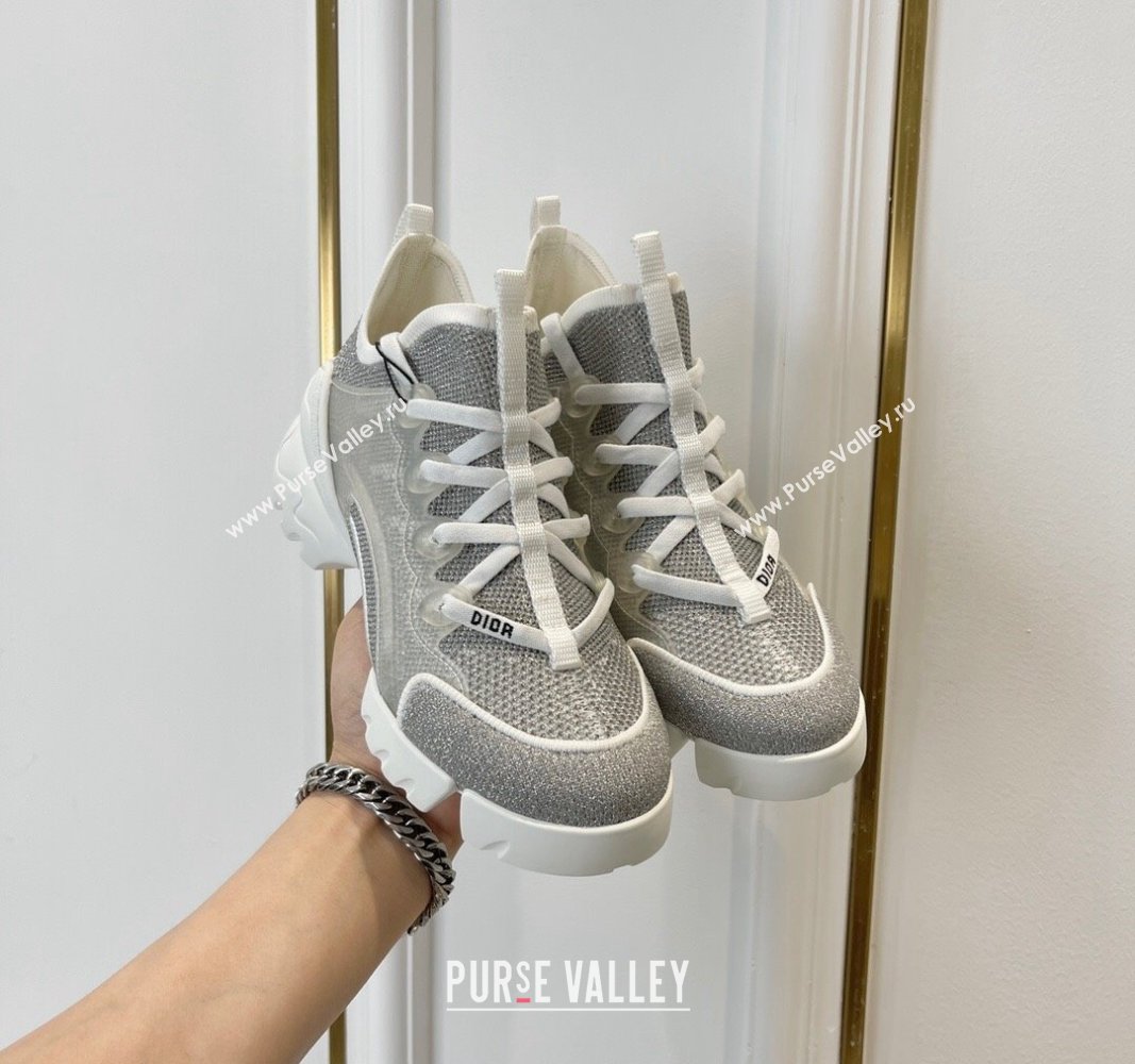 Dior D-Connect Sneakers with Strass Grey 2024 0723 (MD-2407230090)