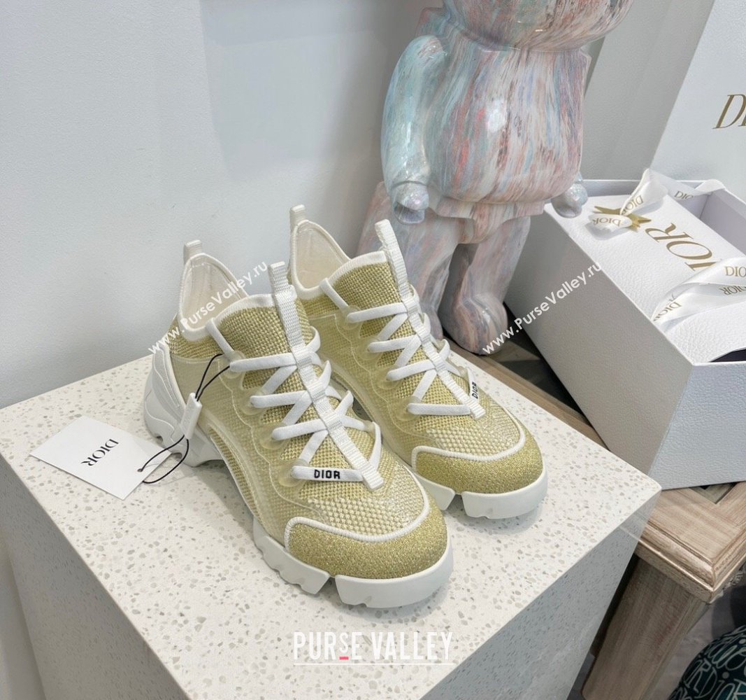 Dior D-Connect Sneakers with Strass Gold 2024 0723 (MD-2407230091)