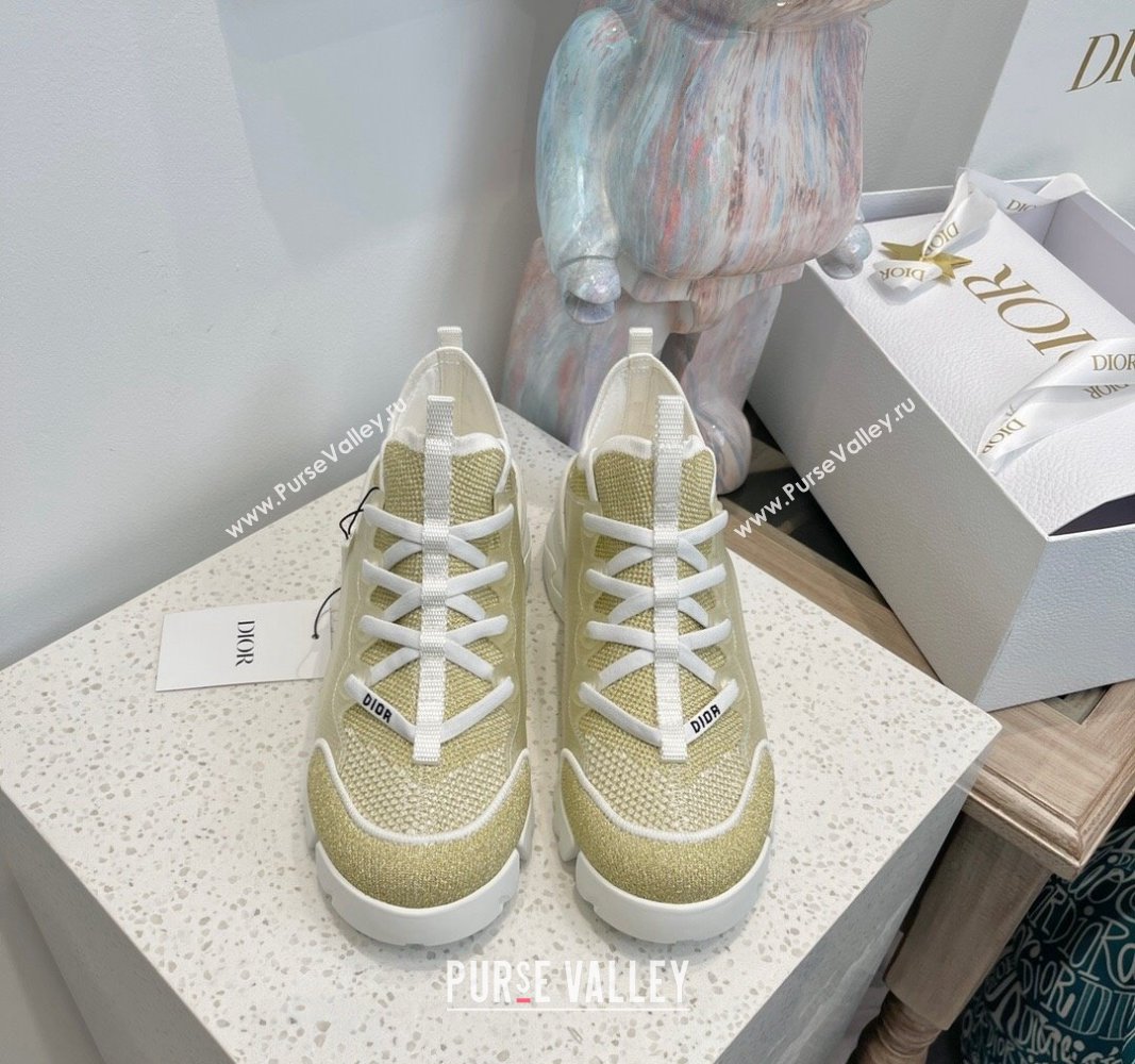 Dior D-Connect Sneakers with Strass Gold 2024 0723 (MD-2407230091)