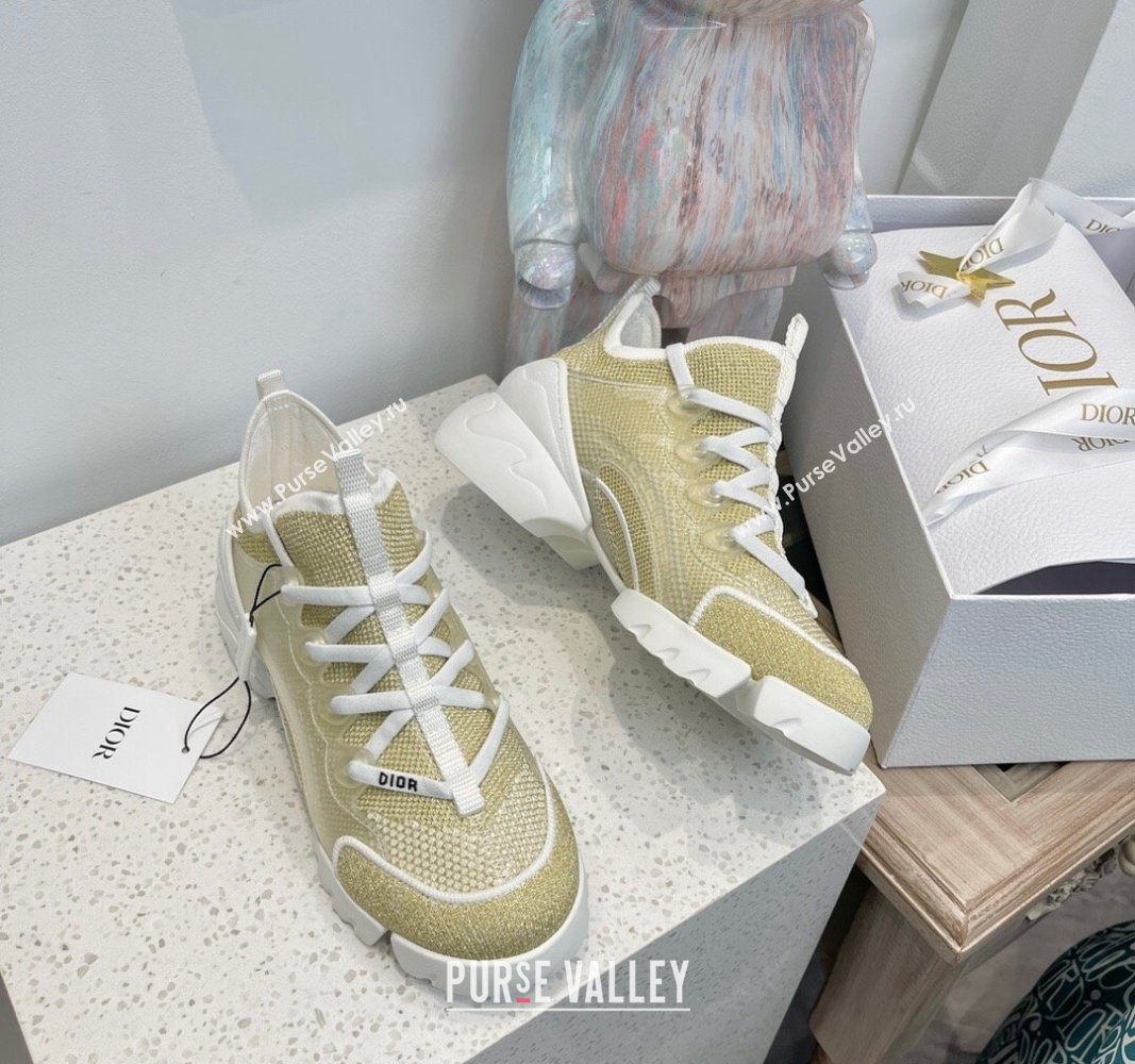 Dior D-Connect Sneakers with Strass Gold 2024 0723 (MD-2407230091)