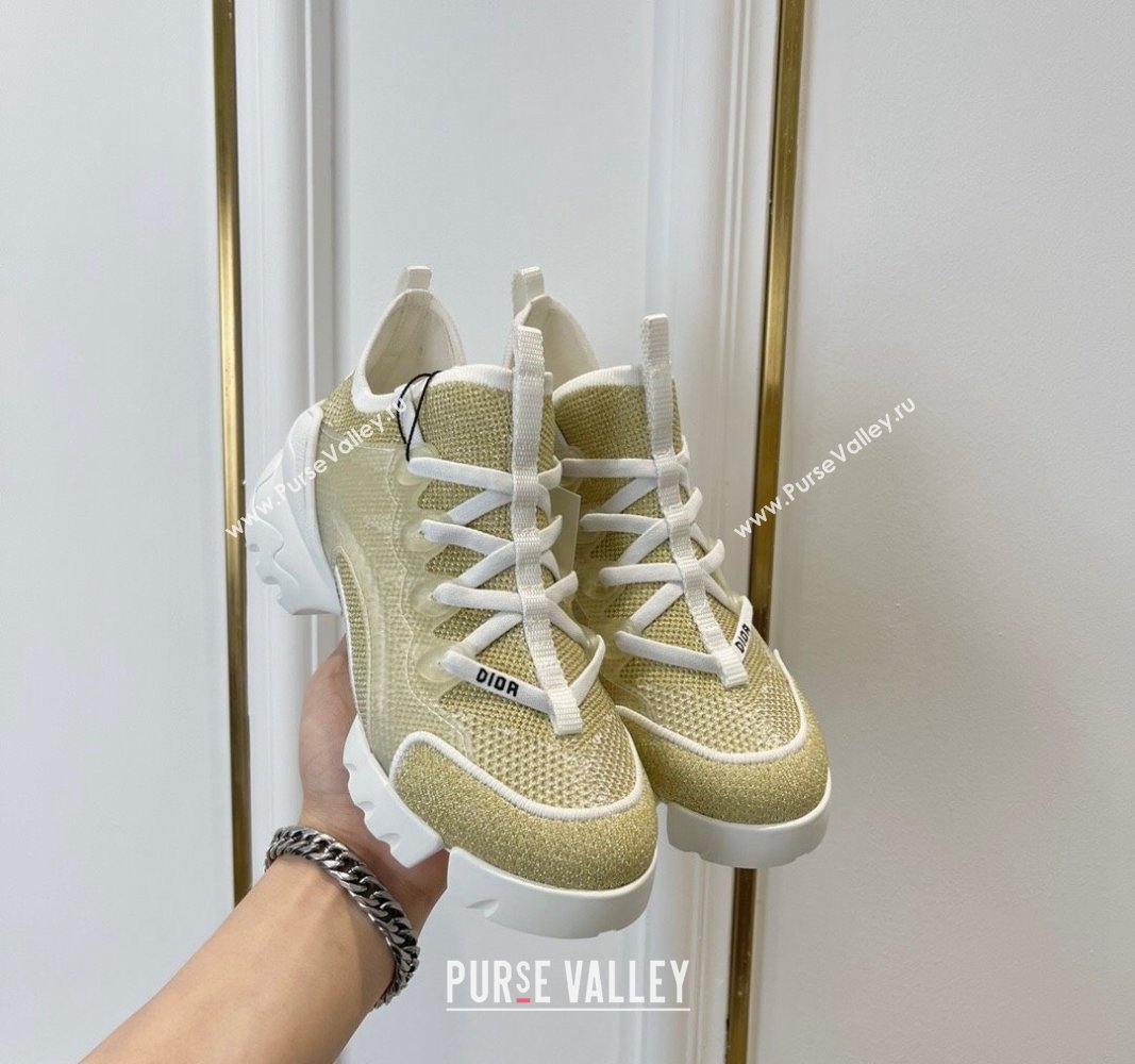 Dior D-Connect Sneakers with Strass Gold 2024 0723 (MD-2407230091)