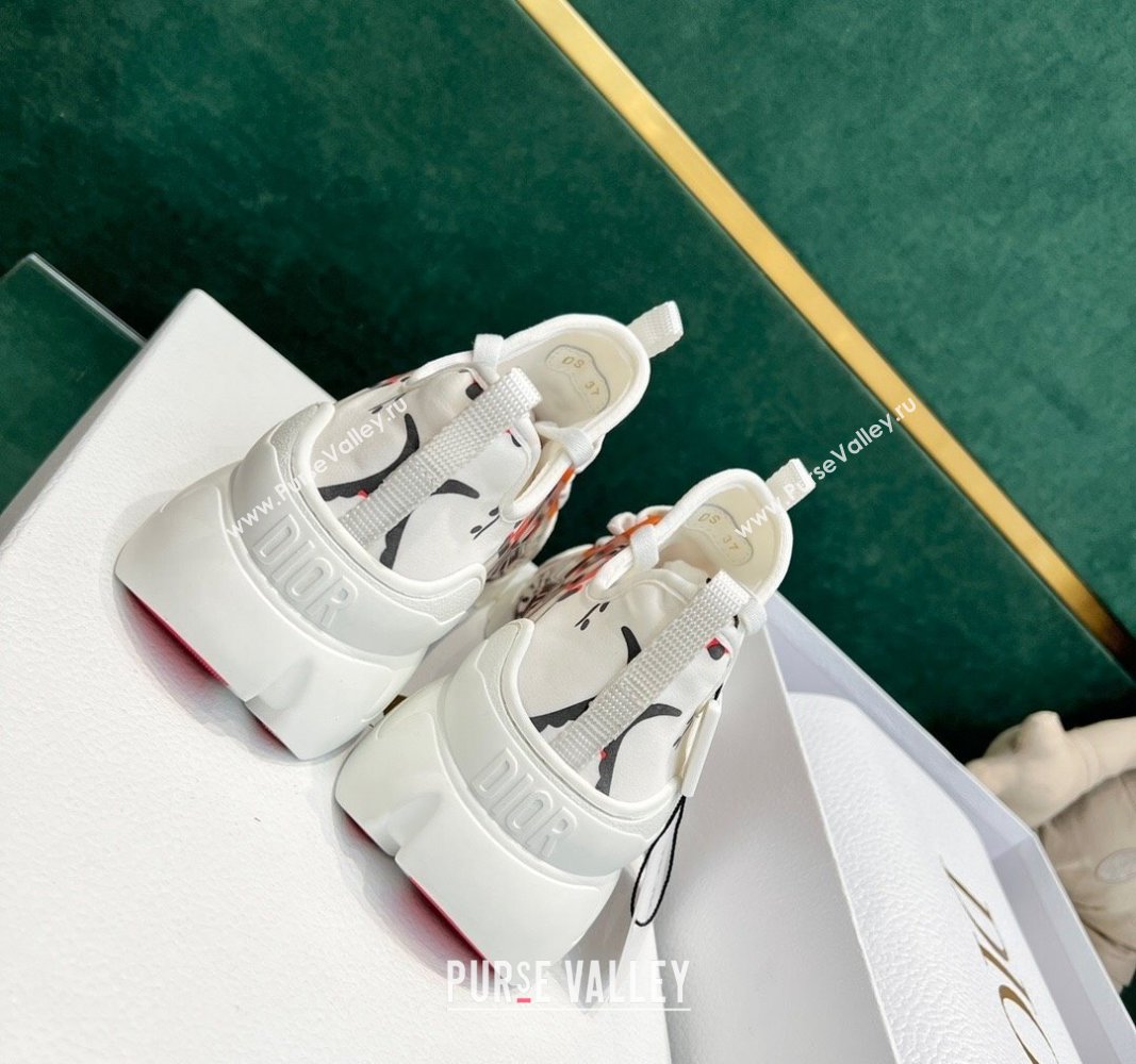 Dior D-Connect Sneakers in Printed Technical Fabric White/Red 2024 0723 (MD-2407230092)