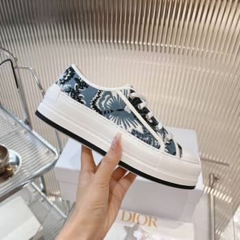 Dior WalknDior Platform Sneakers 4.5cm in Blue Butterfly Embroidery 2024 0723 (MD-2407230069)