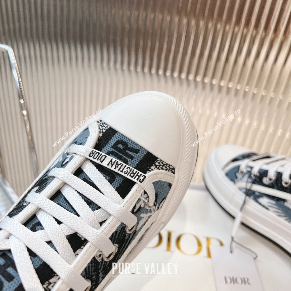 Dior WalknDior Platform Sneakers 4.5cm in Blue Butterfly Embroidery 2024 0723 (MD-2407230069)