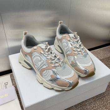 Dior Chrono Sneakers 4cm in Mesh with Laminated Leather-Effect Panels Rose Beige 2024 (SS-2407230079)