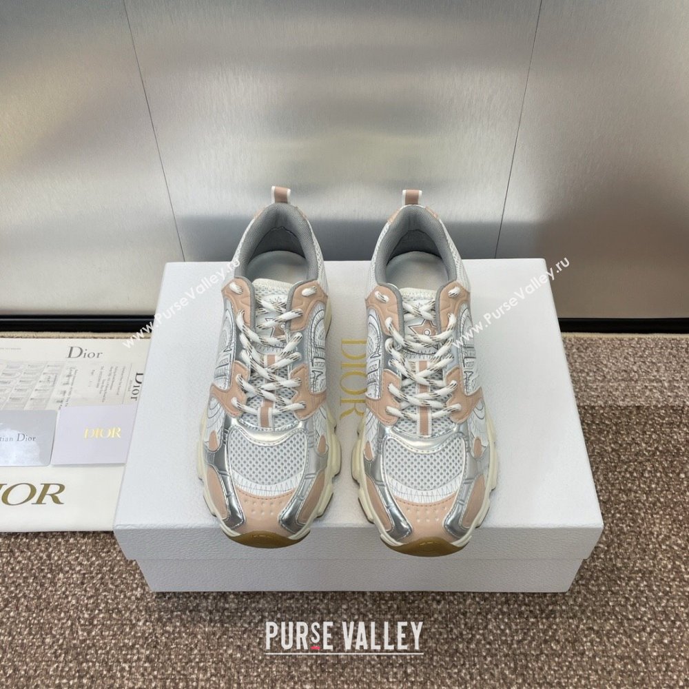 Dior Chrono Sneakers 4cm in Mesh with Laminated Leather-Effect Panels Rose Beige 2024 (SS-2407230079)