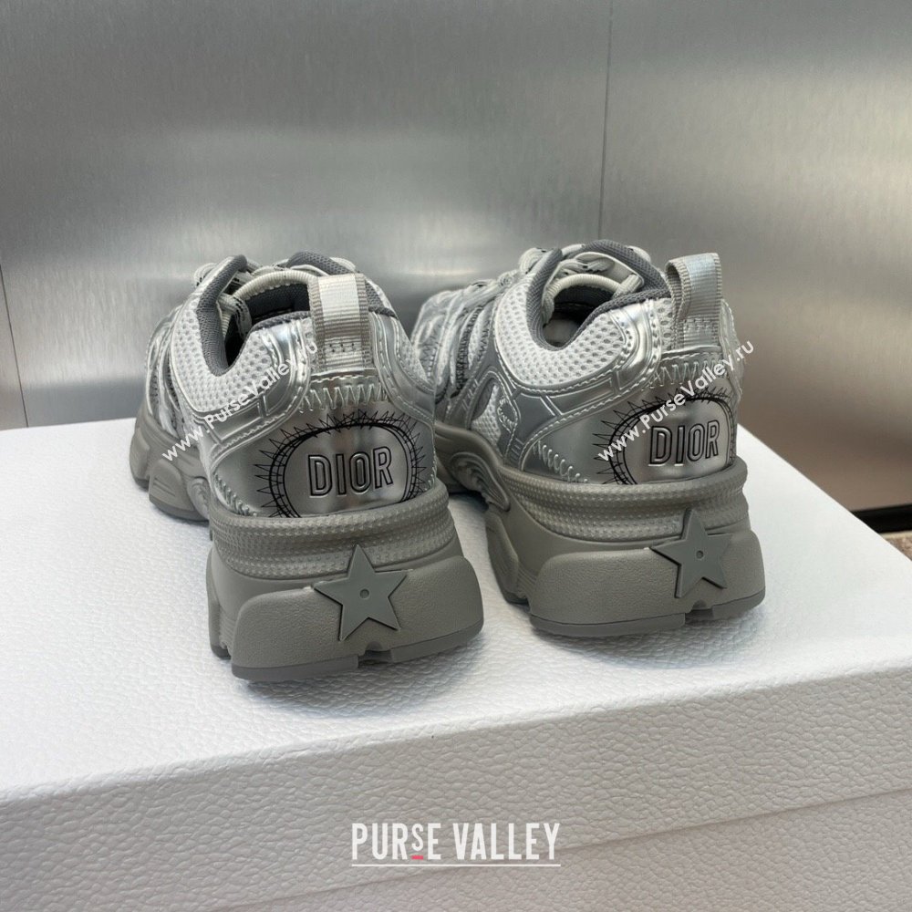 Dior Dior Chrono Sneakers 4cm in Mesh with Laminated Leather-Effect Panels Silver Grey 2024 (SS-2407230081)