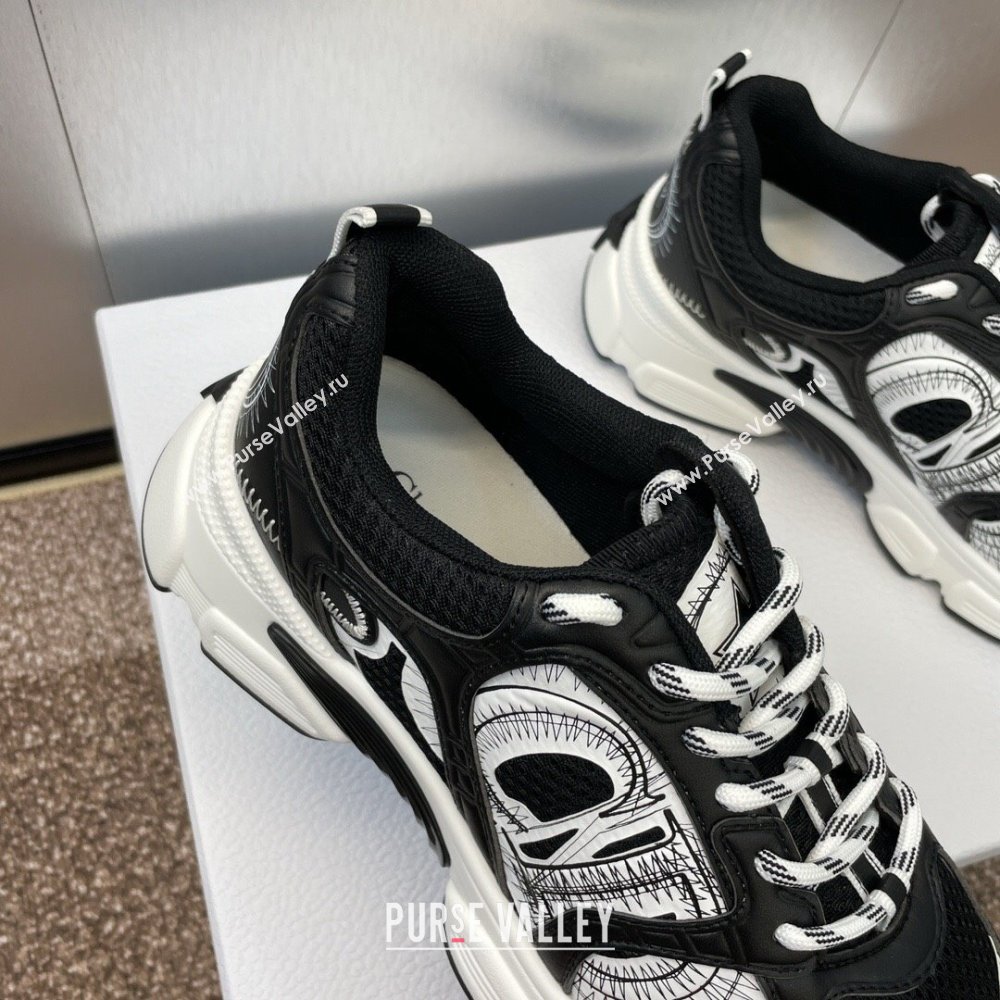 Dior Dior Chrono Sneakers 4cm in Mesh with Laminated Leather-Effect Panels Black 2024 (SS-2407230082)