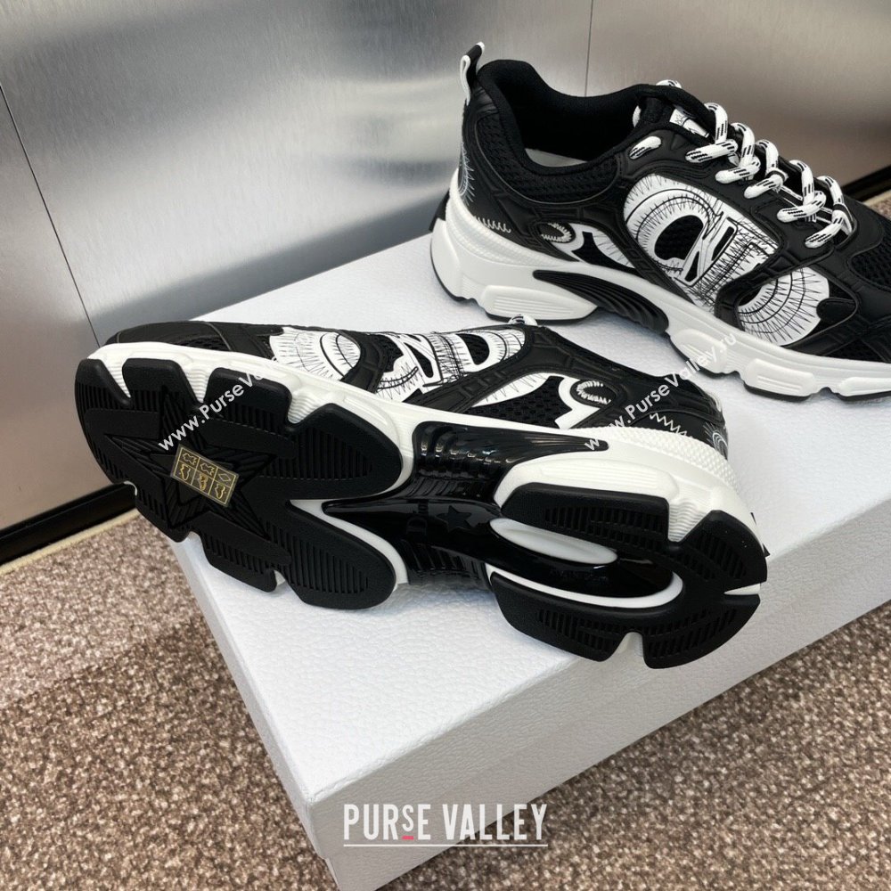 Dior Dior Chrono Sneakers 4cm in Mesh with Laminated Leather-Effect Panels Black 2024 (SS-2407230082)