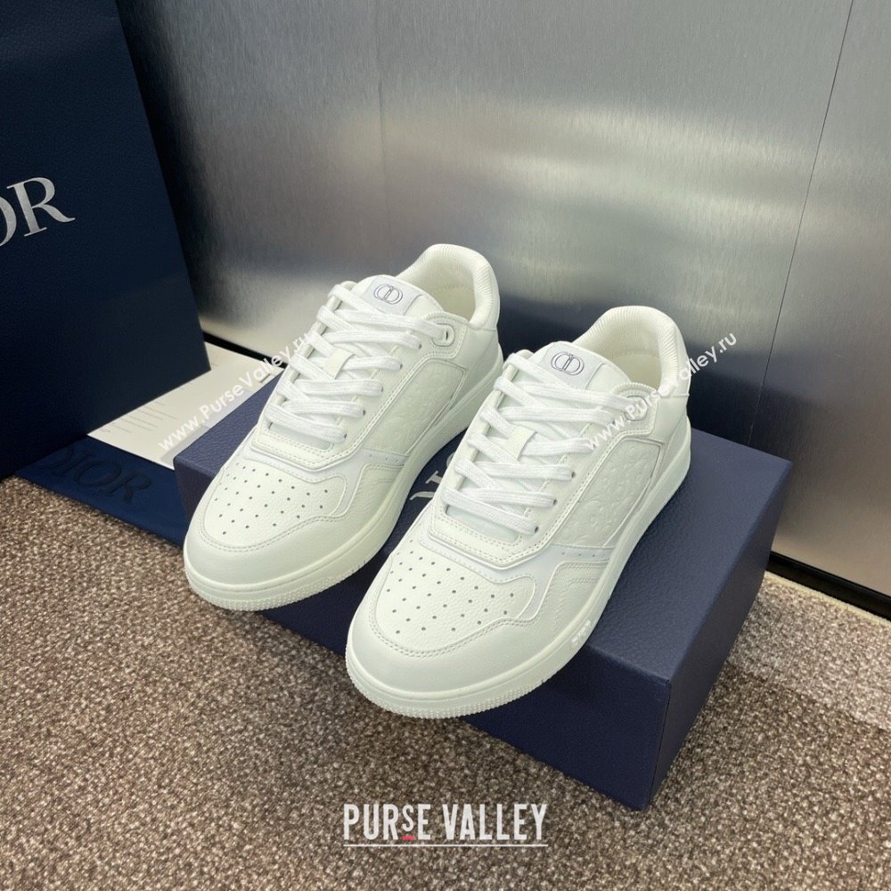 Dior B27 Low-Top Sneakers in Grained Calfskin White 2024 0723 (SS-2407230084)